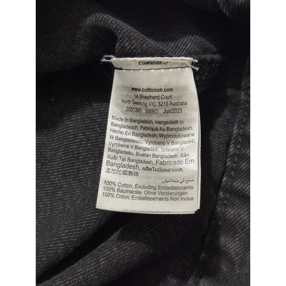 Cotton On Black Denim Trucker Jacket Oversized Relaxed Fit Women's US 6 - Picture 13 of 14